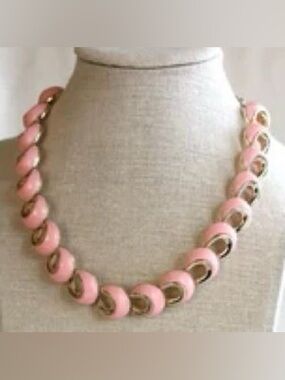 Vintage Circa 1960’s Crown Trifari  Pink Collar Necklace